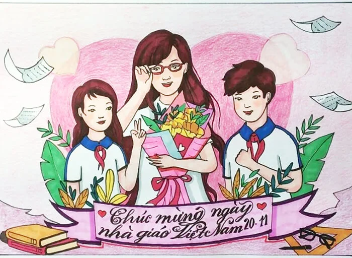 50+ ý tưởng vẽ tranh 20/11 đơn giản nhất dành cho trẻ