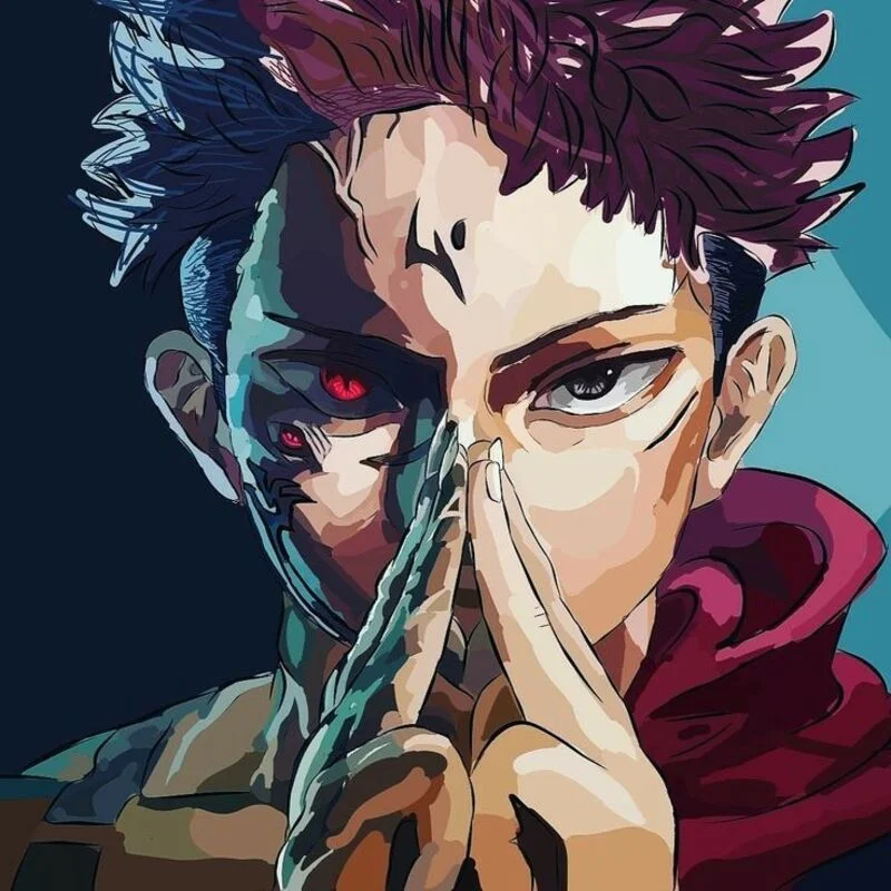 avatar ngầu nam tóc đỏ mắt đỏ, phong cách anime dữ dội