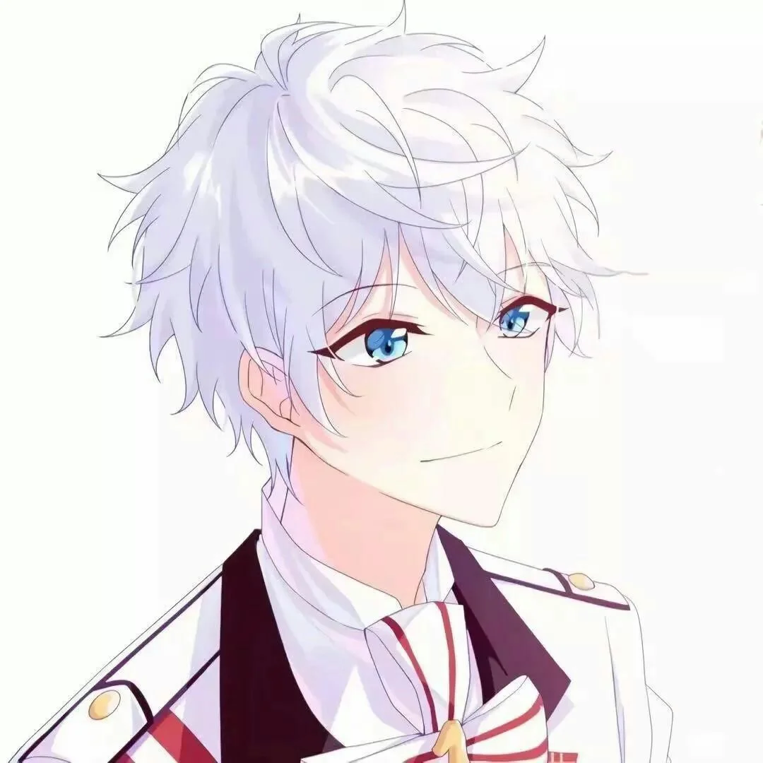 hình ảnh avatar ngầu nam tóc trắng mắt xanh phong cách anime