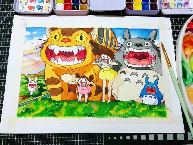 tranh vẽ anime đơn giản