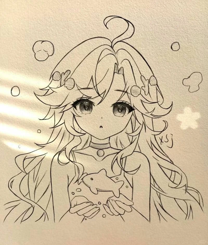 tranh vẽ chì anime