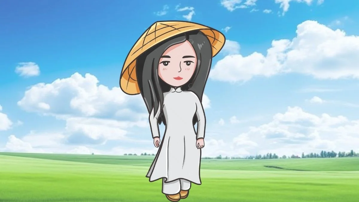 Hình ảnh cô gái Việt Nam chibi tinh nghịch
