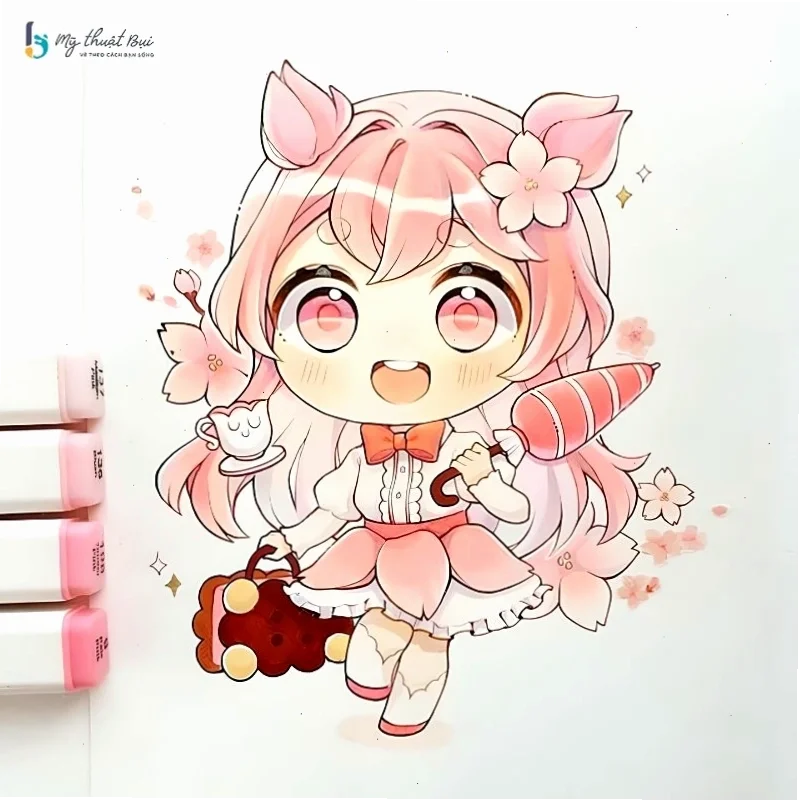 Nhân vật chibi nam với nụ cười tươi tắn