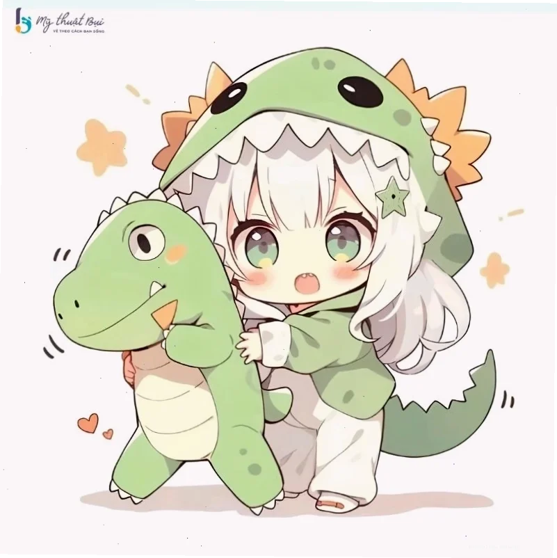Cô gái chibi đang đọc sách