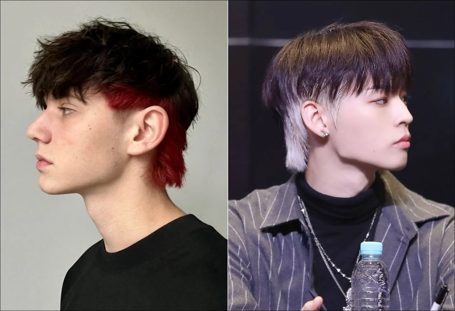 Tóc mullet nam nhuộm 2 màu, tạo điểm nhấn ở phần đuôi