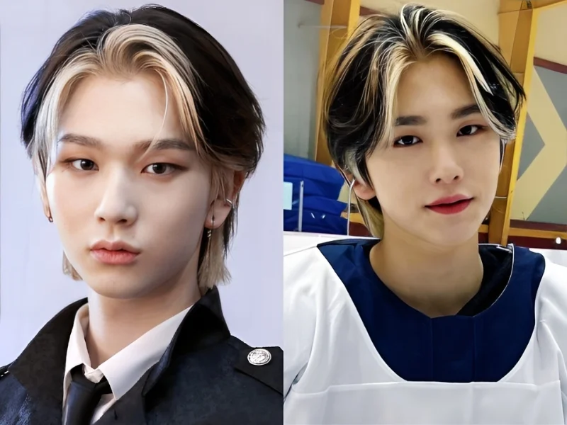 mẫu tóc mullet layer nhuộm highlight vàng