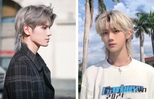 Tóc mullet layer nhuộm màu nam