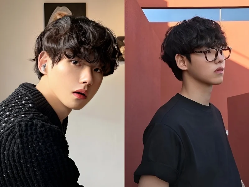 các kiểu Tóc mullet layer xoăn nam xù mì