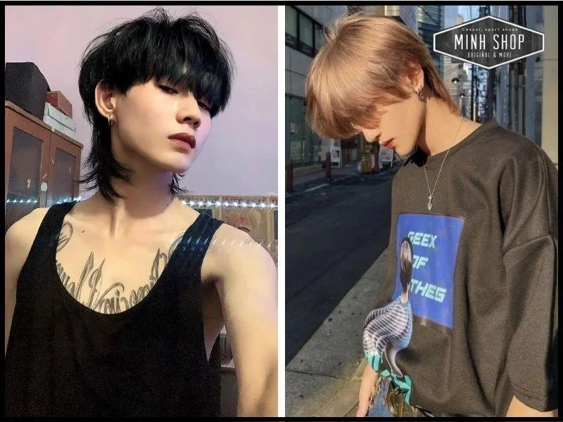 Nam giới để tóc mullet layer đen truyền thống