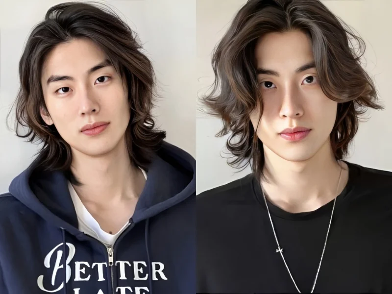 Tóc mullet layer nam hai mái dài lãng tử