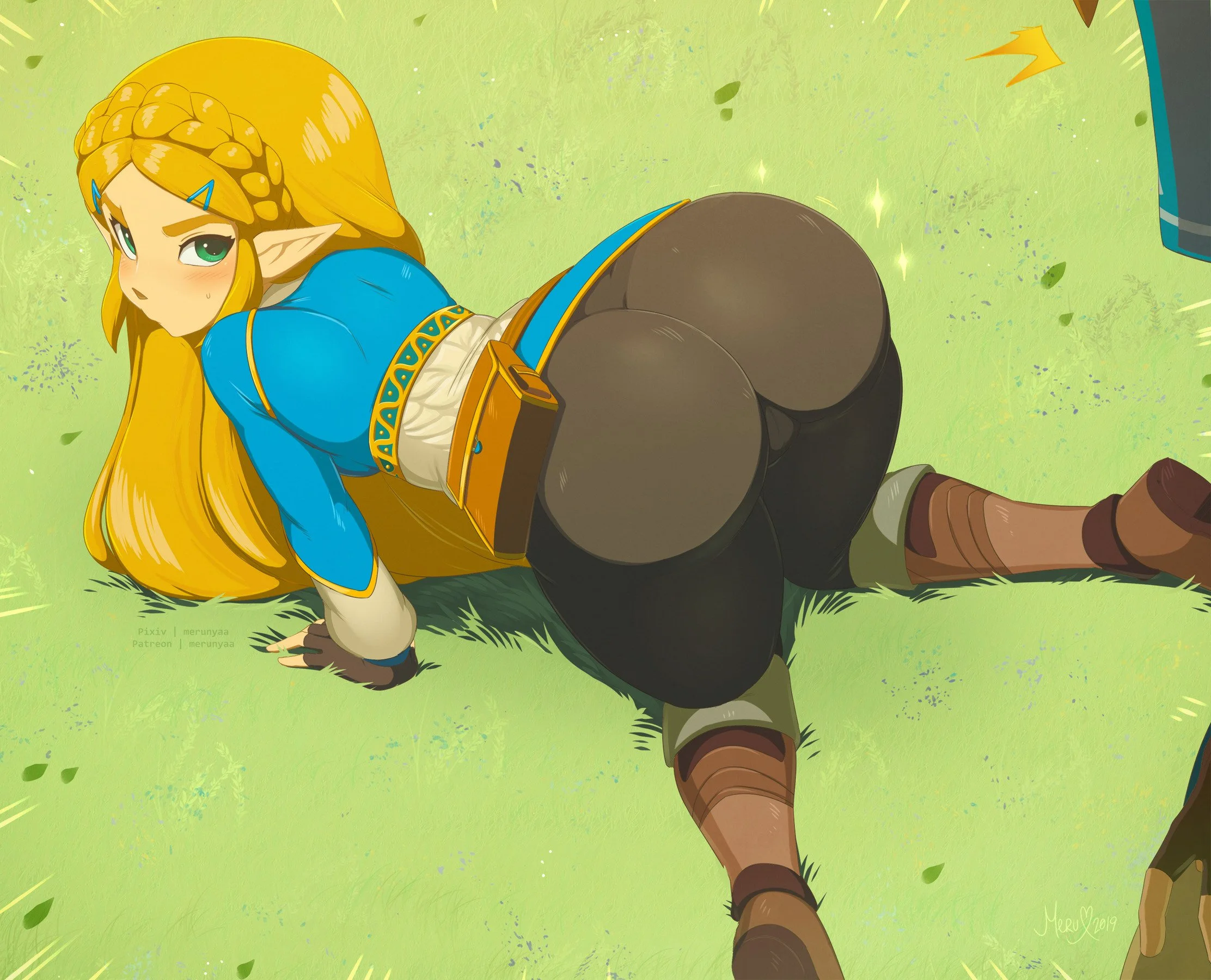 Hình ảnh nhân vật Zelda với phong cách hentai mông to đầy ấn tượng.