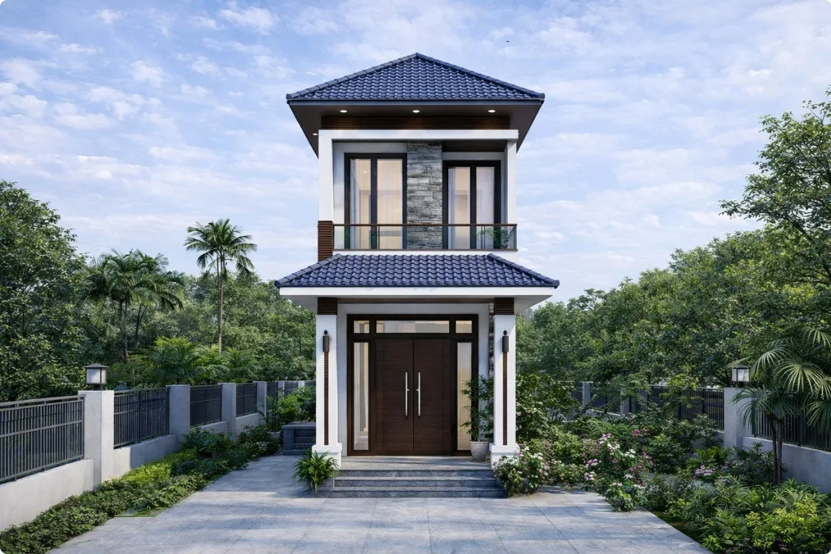 Nhà ống 2 tầng mái nhật (2)