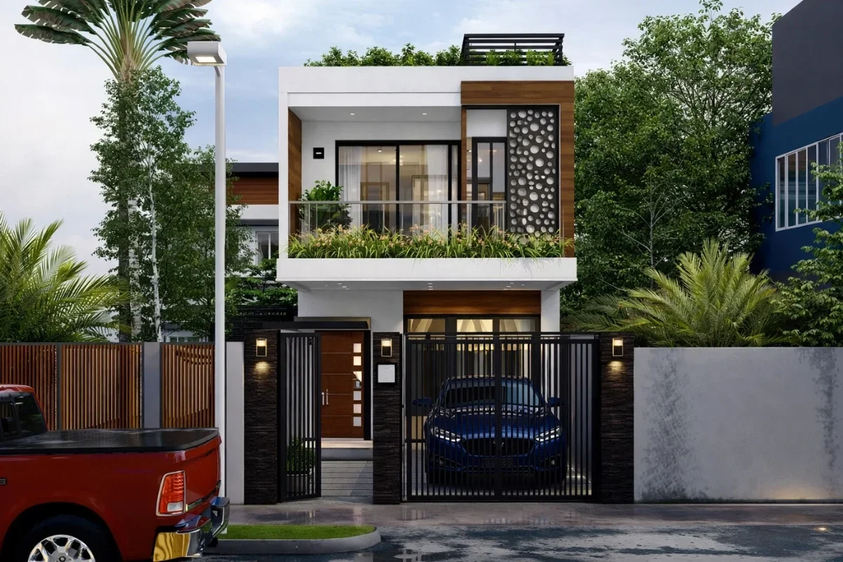 Nhà ống 2 tầng đẹp mặt tiền 7m