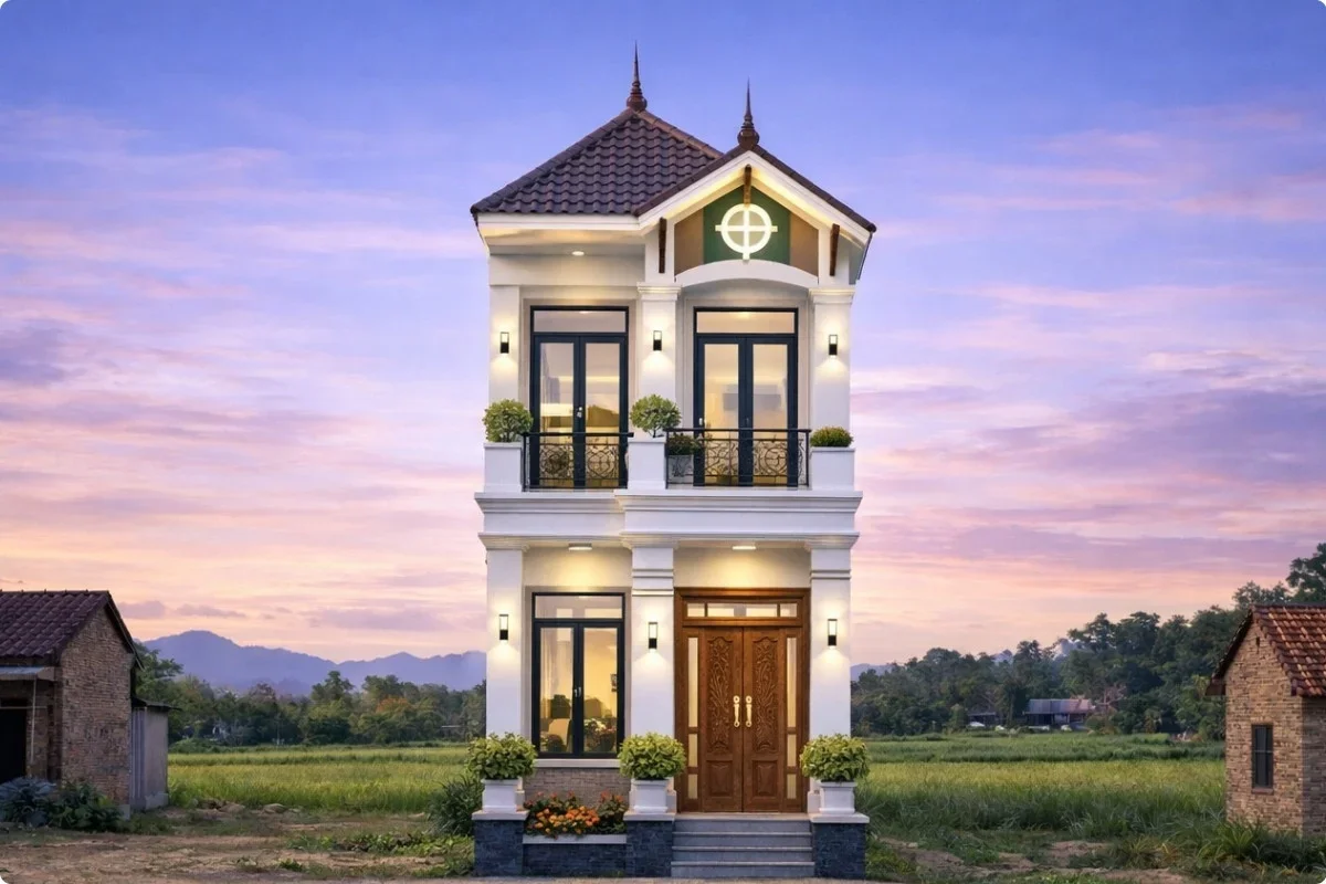 Nhà ống 2 tầng mái thái