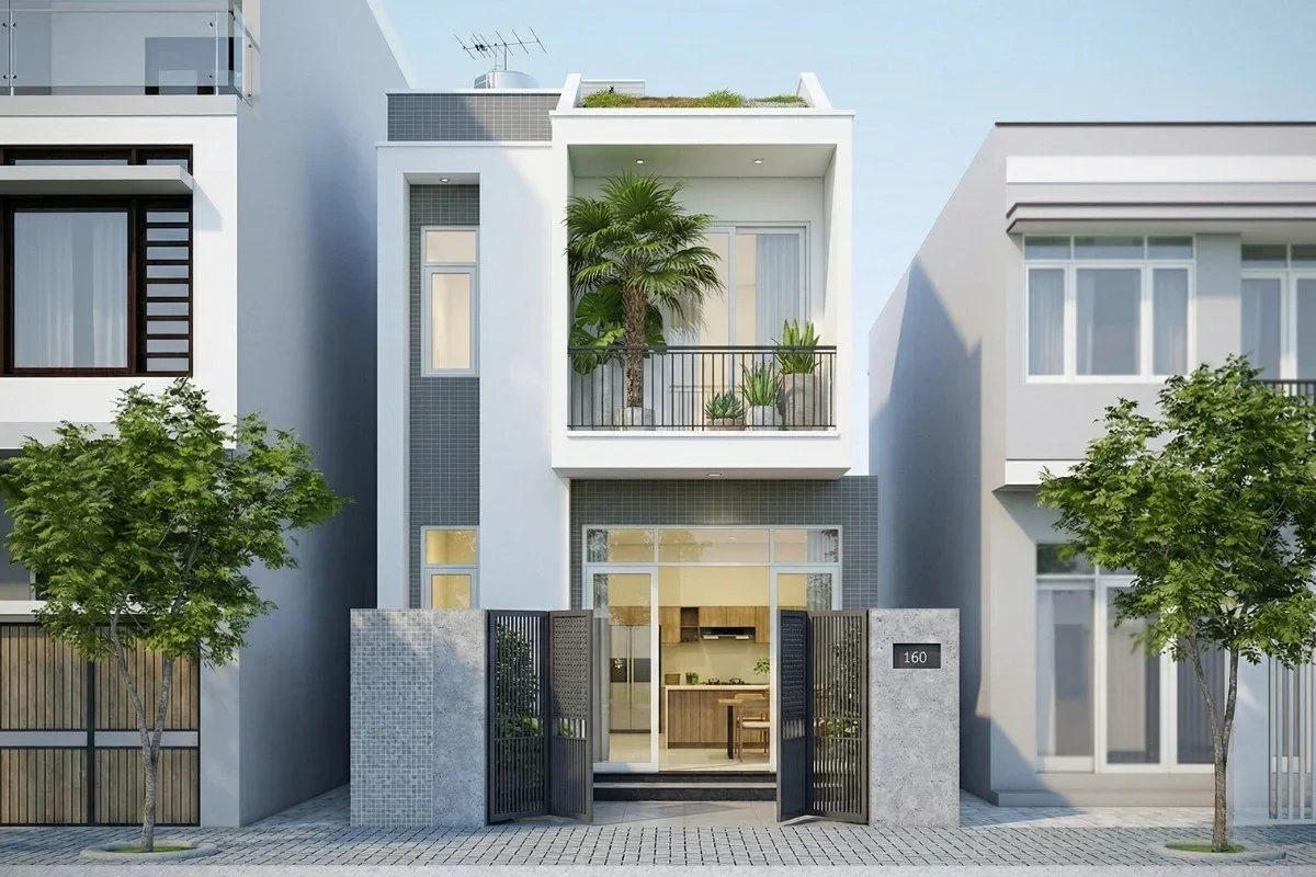 Nhà ống 2 tầng đẹp mặt tiền 5m
