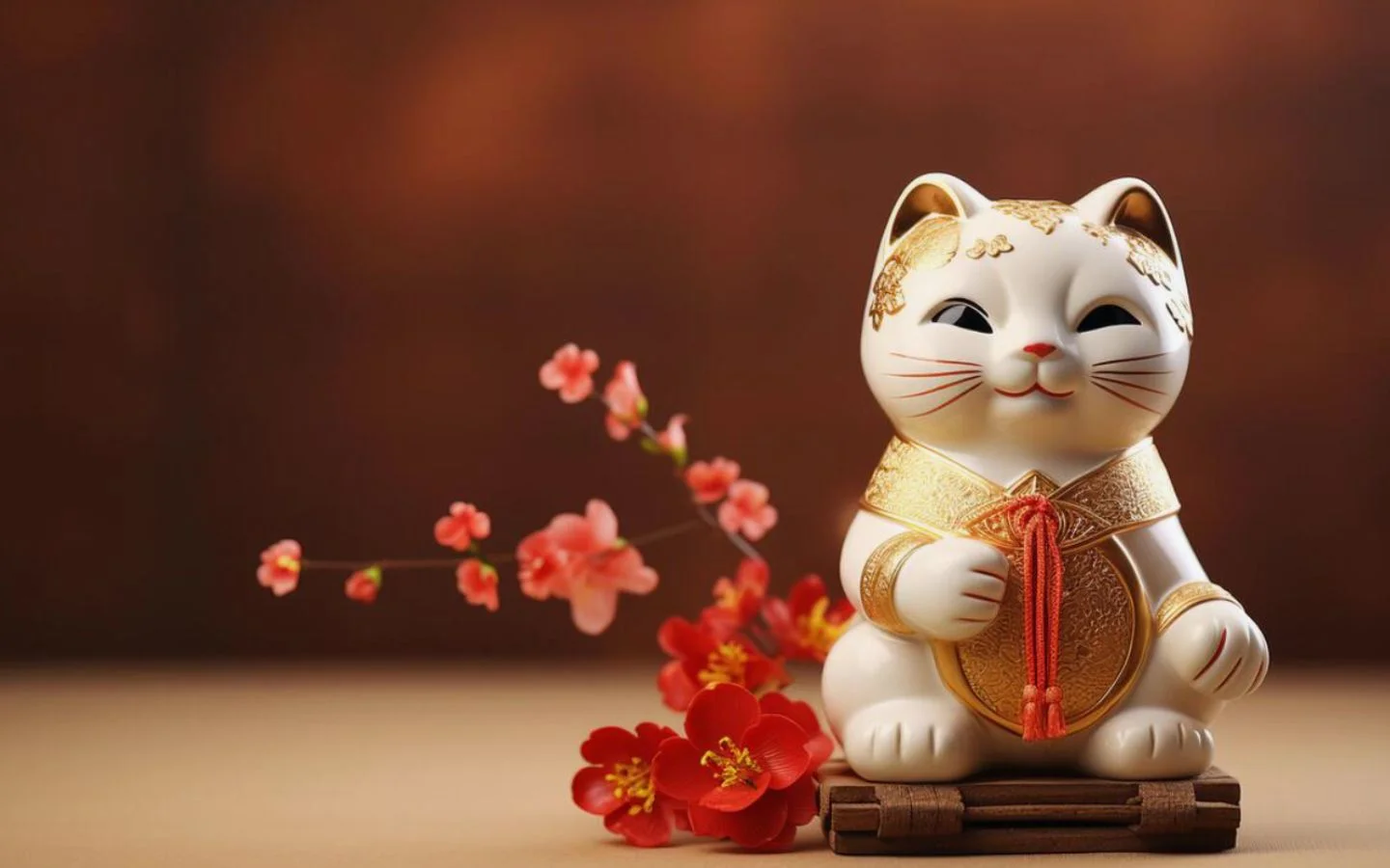 Mèo may mắn mang tài lộc tới
