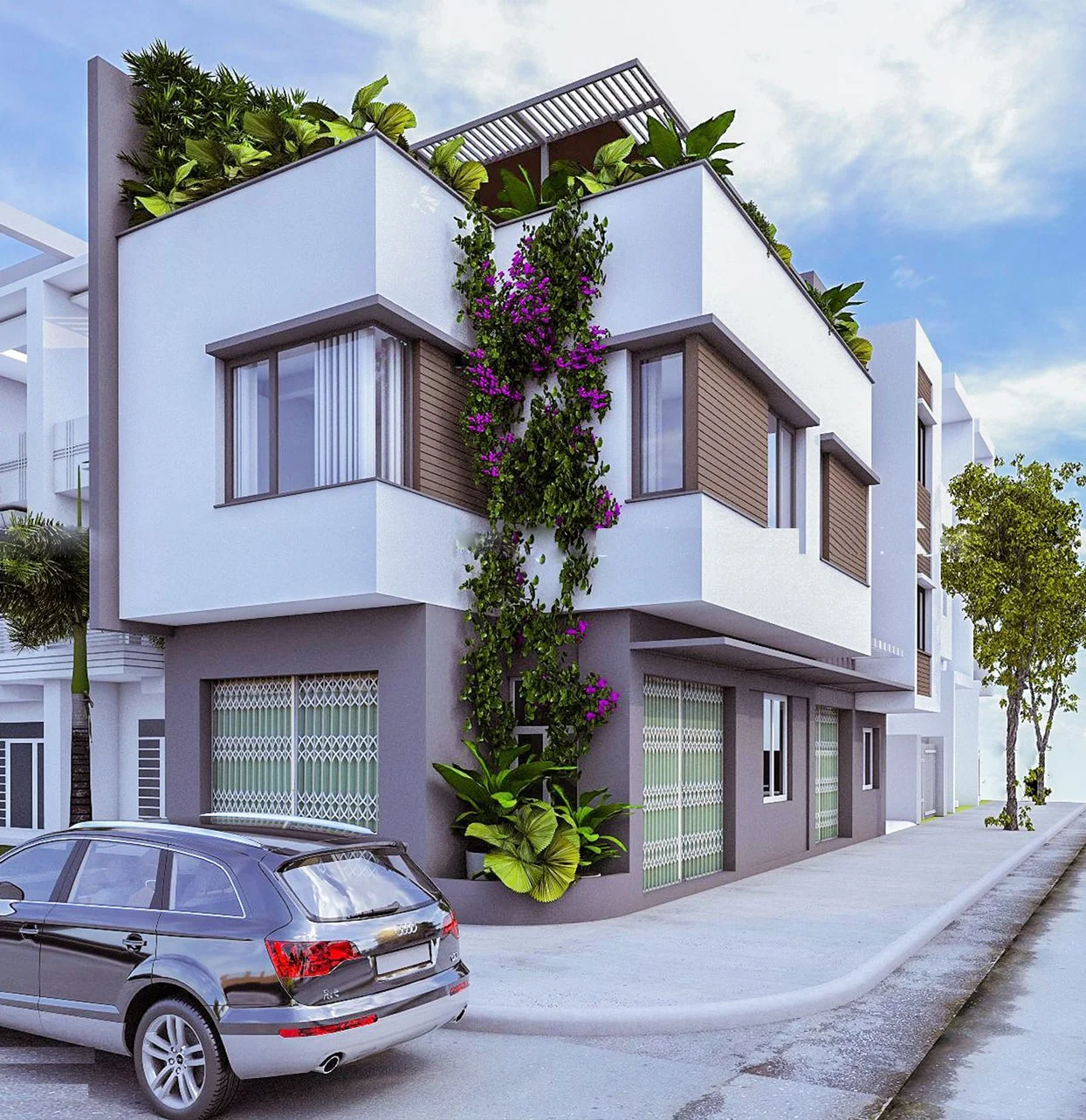 Mẫu nhà số 7: Mẫu nhà góc 2 mặt tiền đẹp