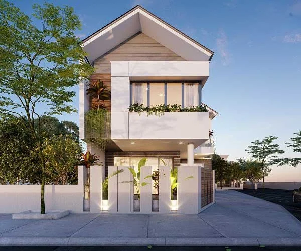 nhà ống 2 tầng 2 mặt tiền đẹp thiết kế cởi mở rộng thoáng.