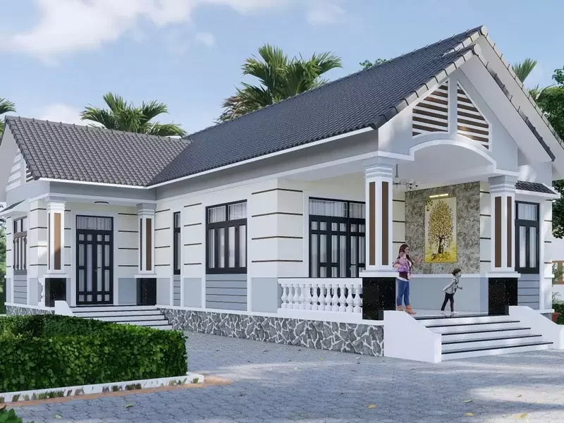 mẫu nhà cấp 4 chữ L