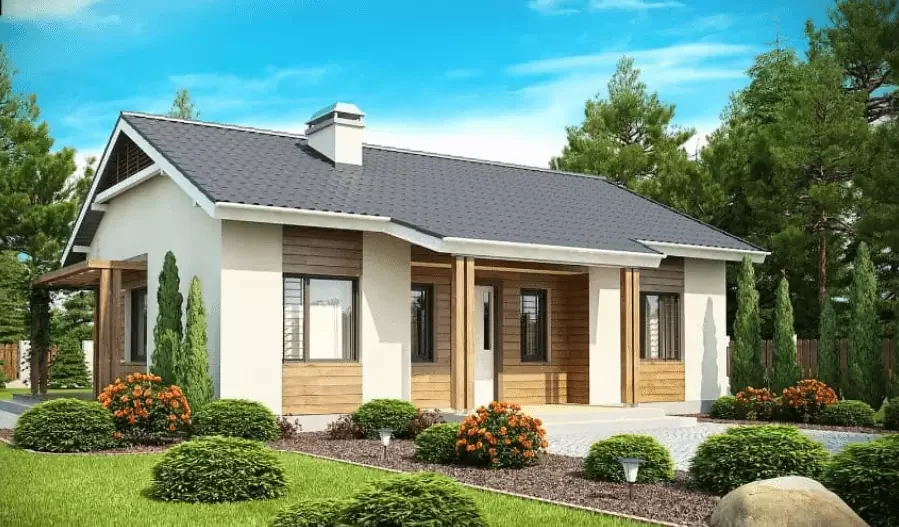nhà cấp 4 hiện đại có sân vườn