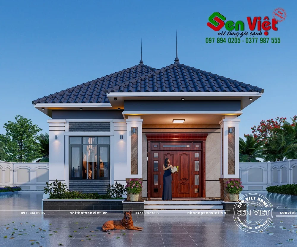 Mẫu nhà cấp 4 mái nhật 3 phòng ngủ ở Ninh Bình (Chị Mai) - Thiết kế nhà