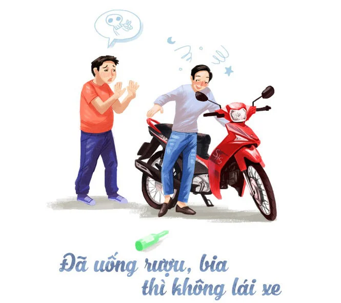 Hình ảnh an toàn giao thông tuyên truyền không lái xe khi đã uống rượu bia