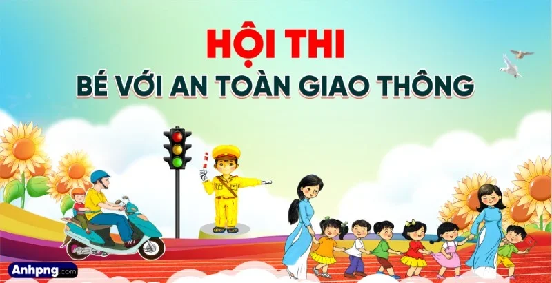 Hình ảnh an toàn giao thông cho trẻ em trong hội thi trường học