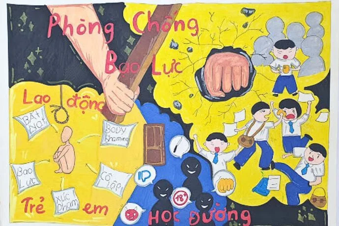 tranh co dong phong chong bao luc hoc duong an tuong