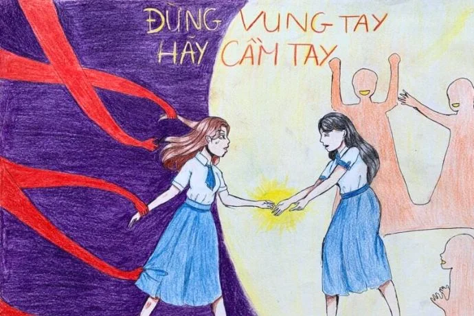 Tranh vẽ bạo lực học đường đẹp nhất với thông điệp ý nghĩa về tình bạn và sự sẻ chia