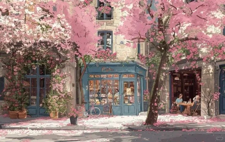 phong cảnh phố phường phong cách anime