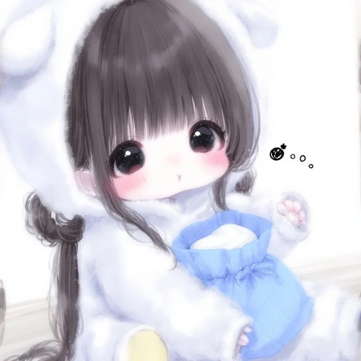 bé gái anime mặc đồ thú bông dễ thương