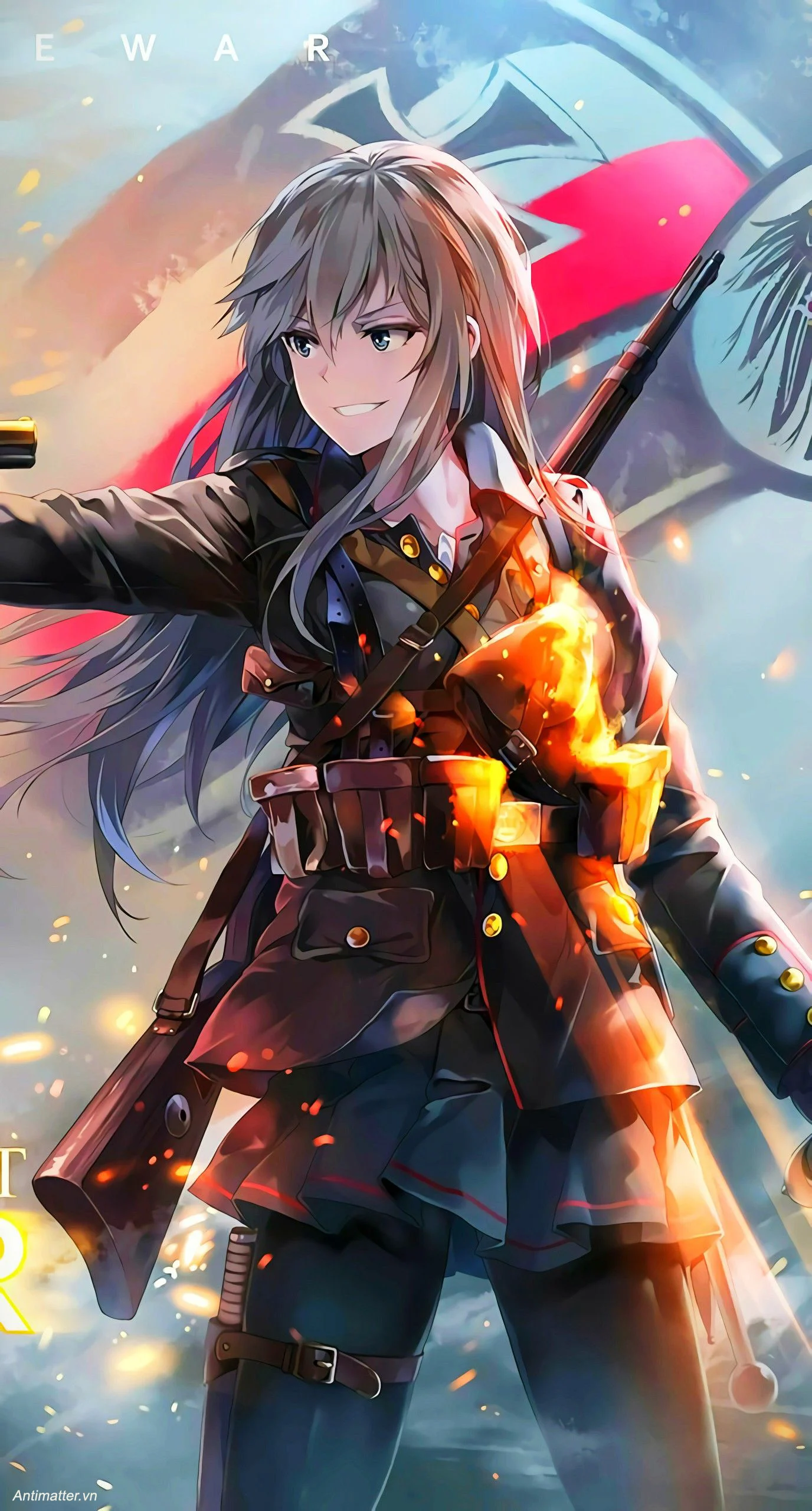 hình ảnh anime về nữ chiến binh mạnh mẽ trên chiến trường